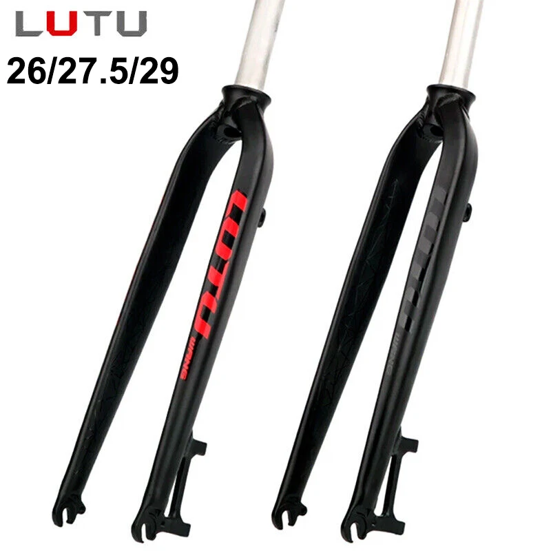 LUTU 초경량 자전거 강성 포크, 알루미늄 합금, 스트레이트 산악 자전거 포크, 자전거 프론트 포크, 26 27.5 29, 9*100mm